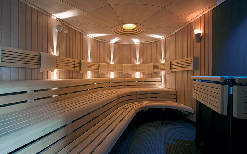 hotelová sauna KLAFS s individuálním designem - výroba na míru
